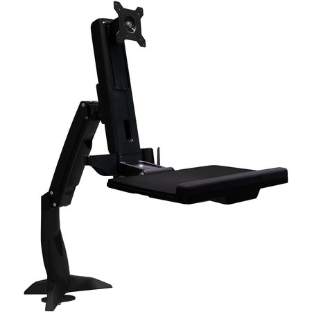 AMER NETWORKS Sit Stand Articulating Arm Clamp Mount. Foldable Keyboard Tray And AMR1ACWS